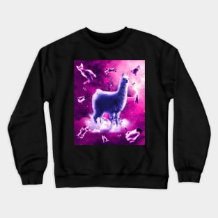 Outer Space Cats With Llama Crewneck Sweatshirt